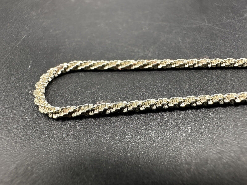 925 Sterling Silver Popcorn Rope Bracelet 2Gs 7”