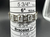Vintage Siam Link Panel Sterling Silver  Bracelet 6.5"