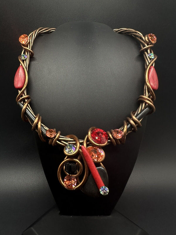 Artisan Handmade Copper Choker Necklace Jewelry 16"