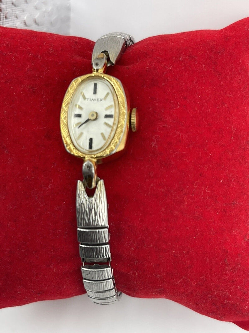 Vintage Timex Women’s Watch Gold & Silver Tone ~ Works~