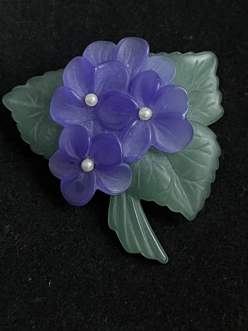 Vintage Avon Signed "Sweet Violets" Brooch Pin 1.75”