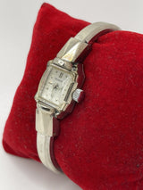 Vintage Benrus Cuff Watch 10K White Rolled Gold Plated