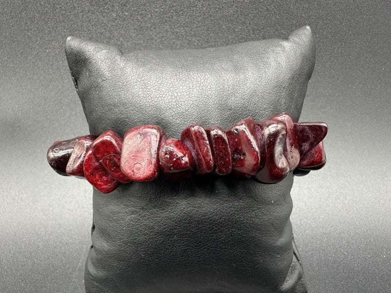 Vintage Natural Red Chalcedony Gemstone chunks Necklace 20” & Bracelet 7” Set