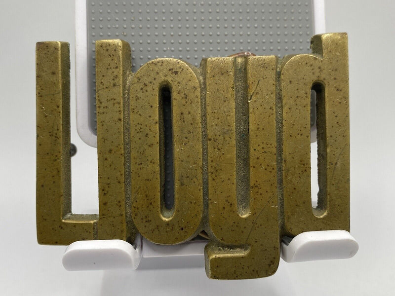 VINTAGE 1970s/80s CUT-OUT NAME ***LLOYD*** SOLID BRASS BUCKLE