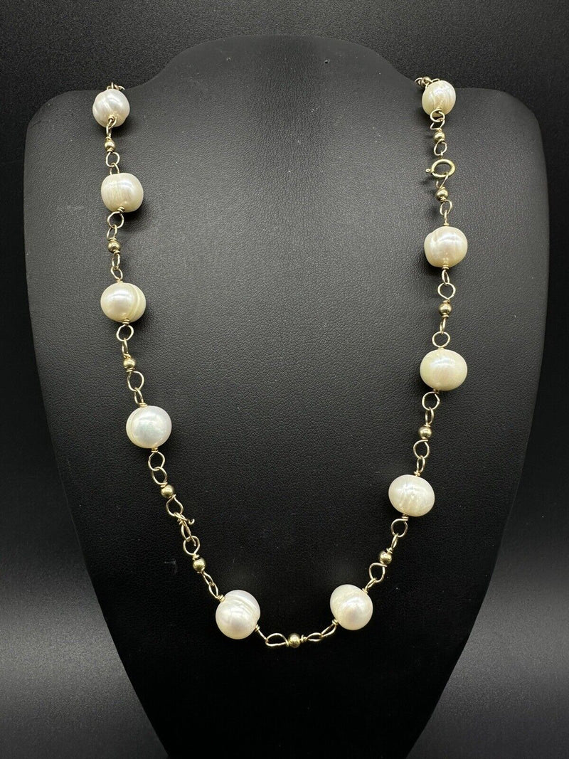 Pearl necklace Natural freshwater pearl Gold Filled 26” 30Gs