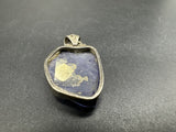 Vintage Sterling Silver 925 Raw Tanzanite Pendant 9Gs 1.5"