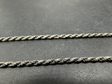 ROPE CHAIN STERLING SILVER ITALIAN NECKLACE 1mm 14"