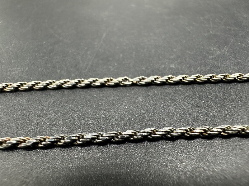 ROPE CHAIN STERLING SILVER ITALIAN NECKLACE 1mm 14"