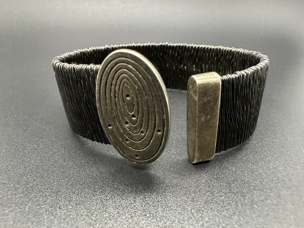Vintage 925 Sterling Wire Signed Cuff Bracelet 47 Grams