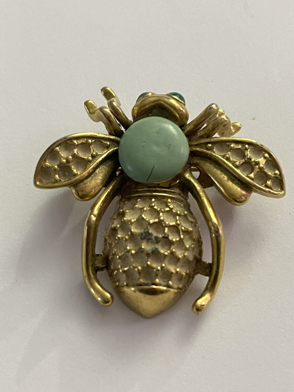 Vintage Bee gold tone large brooch pin 1.5”