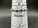 Italian Sterling Silver Multicolor Crystal Bracelet 7 grams