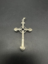 VINTAGE 925 Sterling Silver Amethyst Cross Pendant 4Gs~2”