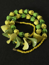 Vintage Plastic Lime Green/Yellow Choker Necklace 18” Long