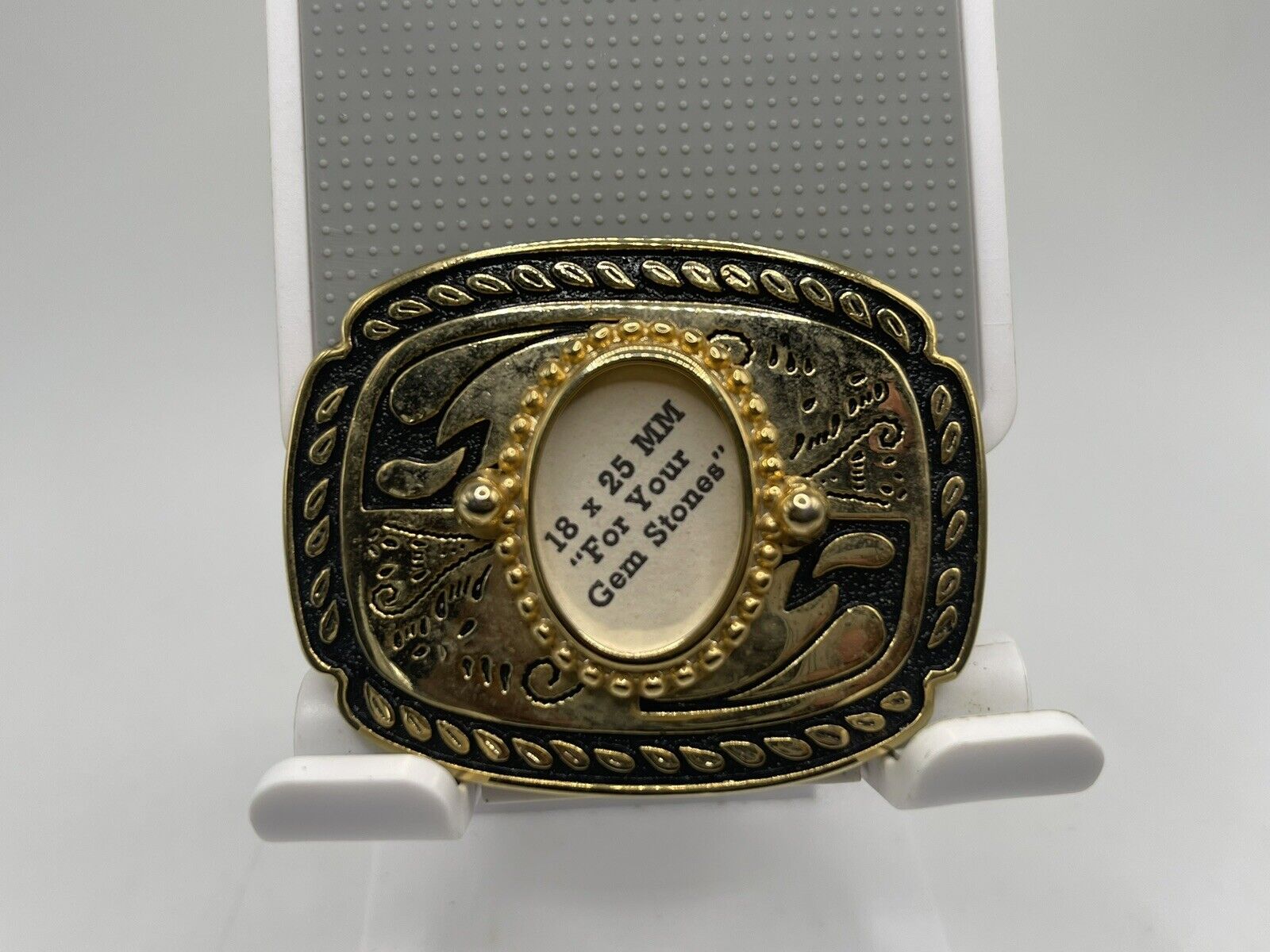 25x18 25mm x 18mm Antiqued Gold Color Belt Buckle Mounting