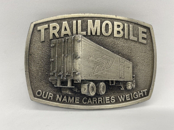 ~VINTAGE 1970s **TRAILMOBILE OUR NAME CARRIES WEIGHT** BELT BUCKLE~