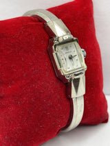 Vintage Benrus Cuff Watch 10K White Rolled Gold Plated