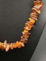 Natural Raw Baltic Honey Cognac Amber Nugget Beaded Necklace 29grams ~ 18" long