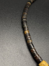 African Trade Millefiori Venetian Bead Stone Heishi Shell Choker Necklace 15"
