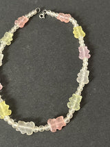 Vintage Acrylic Pastel Gummy Bear Bead Necklace 16”