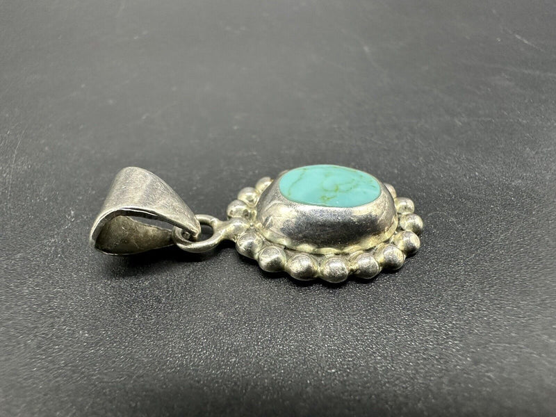 Turquoise Mexico 925 Sterling Silver Pendant 8Gs