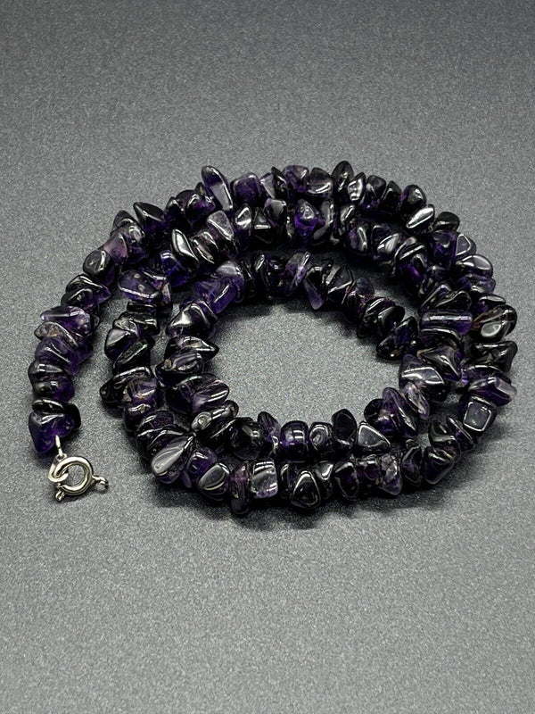 Amethyst Beaded Nugget and Necklace 18” long