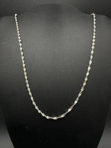 Silver Delicate Twisted Rope Necklace 20” In 4Gs