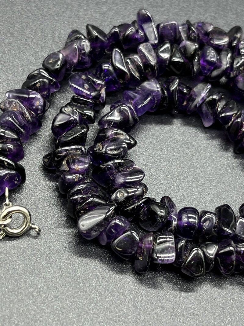 Amethyst Beaded Nugget and Necklace 18” long