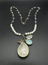Silpada ‘Oh-So-Pretty’ Sterling Silver, Pearl, Quartzite, Rock Crystal Necklace