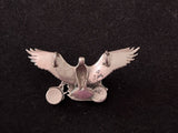 925 Sterling Silver  Eagle Motorcycle Pendant  8.2grams ~1.75”