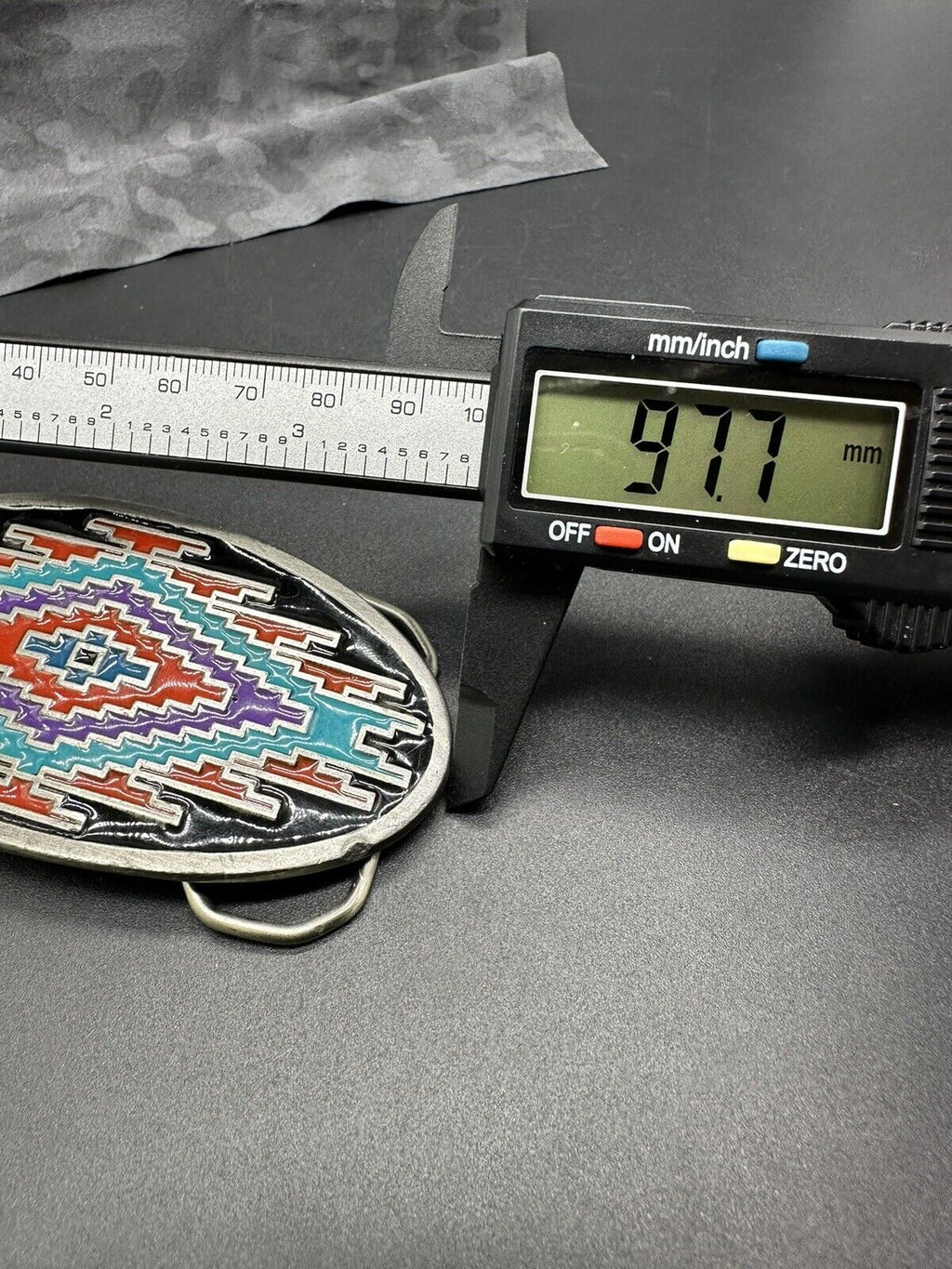 1993 GAP Multi-Color Navajo Geometric Graphic Belt Buckle