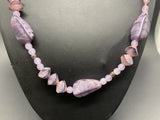 Vintage Art Deco Lavender Beaded Stone Necklace 70Gs 24”