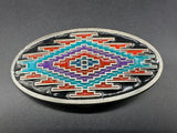 1993 GAP Multi-Color Navajo Geometric Graphic Belt Buckle