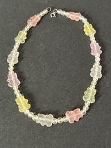 Vintage Acrylic Pastel Gummy Bear Bead Necklace 16”