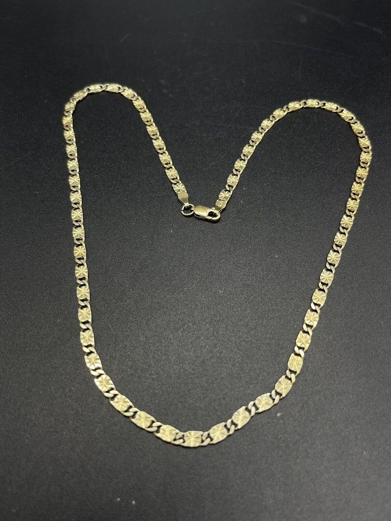 925 Sterling Silver Gold Plated 3mm Valentino Chain Necklace  18”