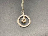 Necklace Circle Sterling Silver 925 Rhinestone 2Gs 18 Inches