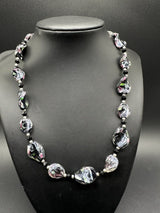 Sterling Silver Beaded Statement 20" Necklace 925