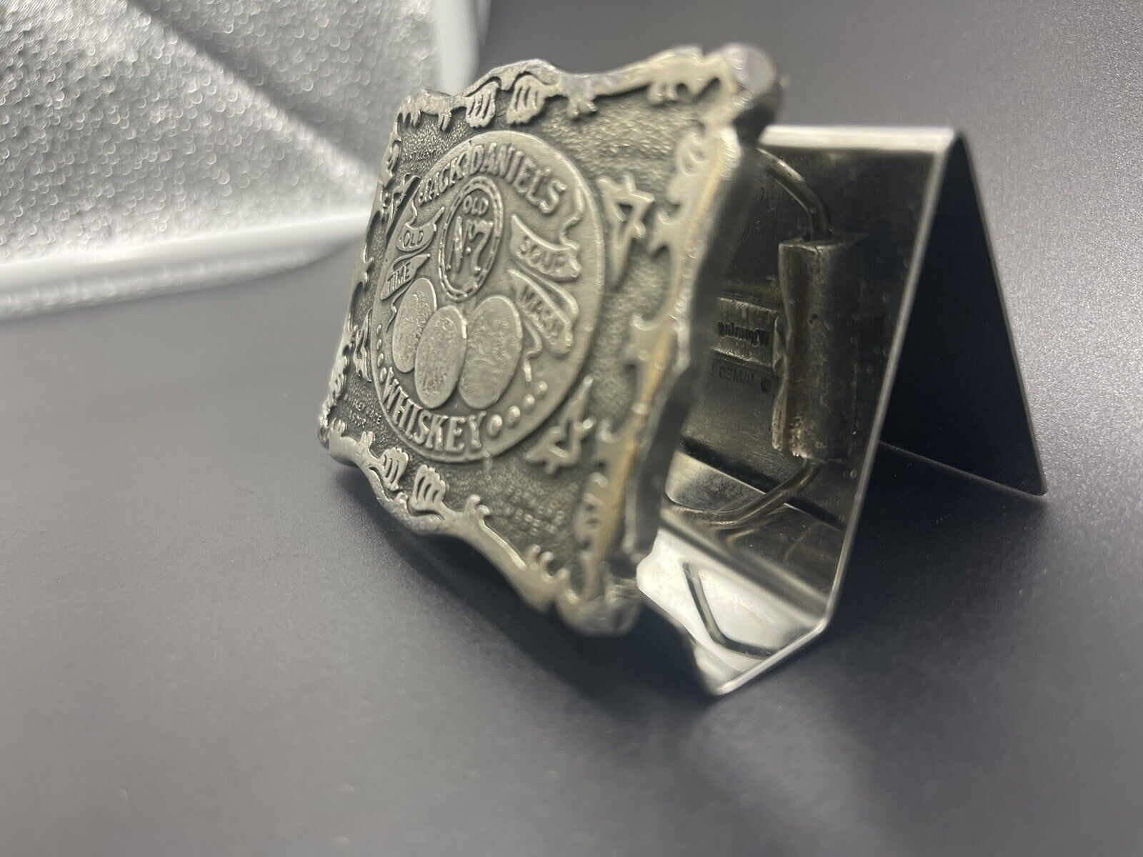 VTG JACK DANIEL'S No 7 Belt Buckle - Wyoming Studio Art Works - James Lind 1973